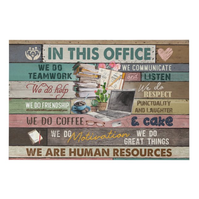 Human Resources In This Office Inspirational Faux Canvas Print (Front)
