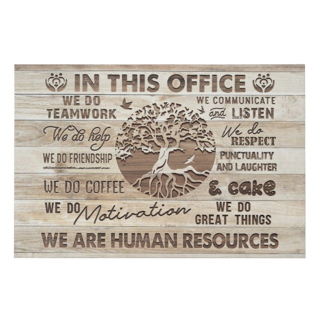 Human Resources In This Office Motivational Faux Canvas Print (Front)
