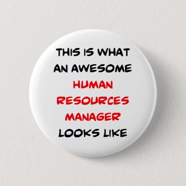 human resources manager, awesome button (Front)