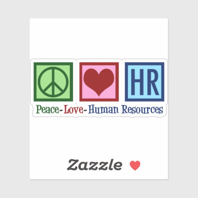 Human Resources Peace Love HR Sticker (Sheet)