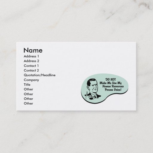 Customizable Human Resources Person Voice Business Cards