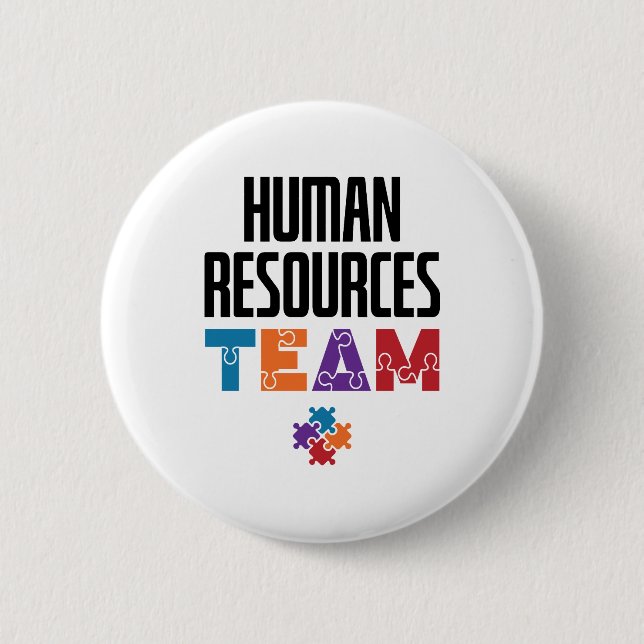 Human Resources Team HR Button (Front)