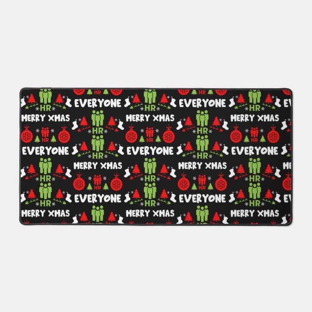 Human Resources Ugly Santa Xmas Gifts Desk Mat (Front)