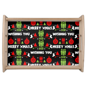 Human Resources Ugly Santa Xmas Gifts Serving Tray
