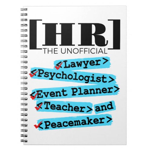 Human Resources Unofficial Funny HR Notebook