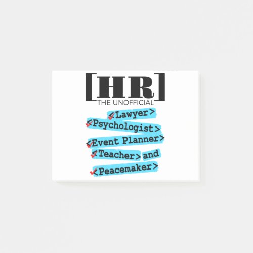 Human Resources Unofficial Funny HR Post_it Notes