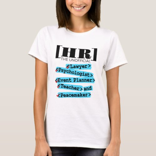 Human Resources Unofficial Funny HR T_Shirt