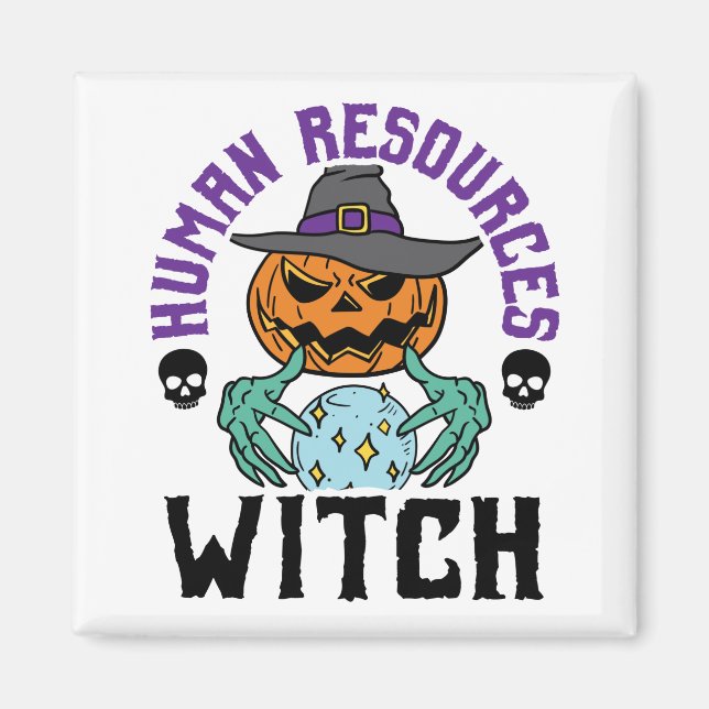 Human Resources Witch HR Halloween Magnet (Front)