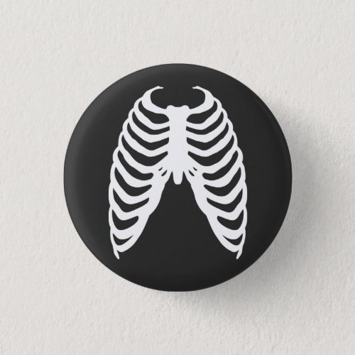 Human Ribs Cage Skeleton Bones Horror Terror T_Shi Button