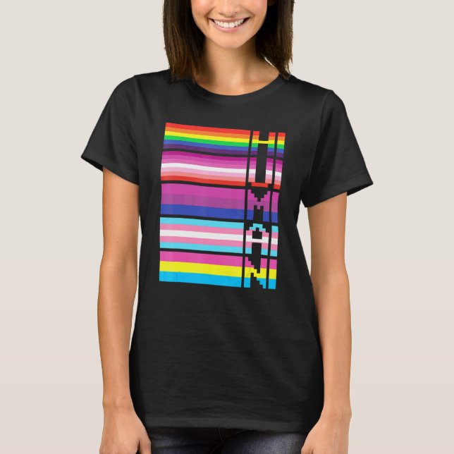 Human Right Lgbtqia Rainbow Lgbt Flag Support Prid T-Shirt (Front)