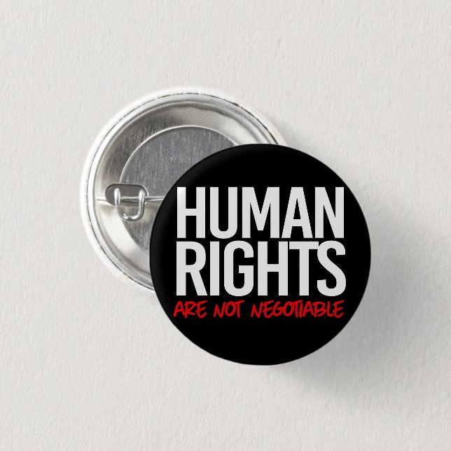 Human rights are not negotiable square sticker button (Front & Back)