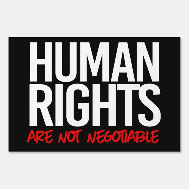 Human rights are not negotiable square sticker sign (Front)