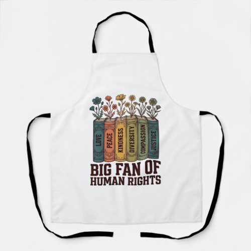 Human Rights Book Flowers Vintage Vector Design_1 Apron