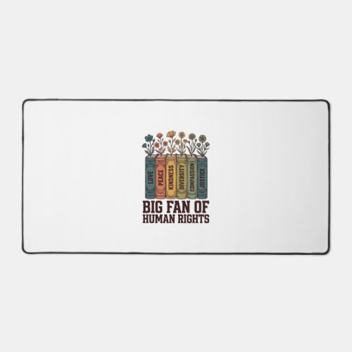 Human Rights Book Flowers Vintage Vector Design_1 Desk Mat