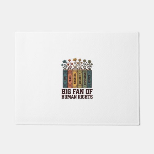 Human Rights Book Flowers Vintage Vector Design_1 Doormat