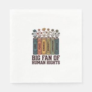 Human Rights Book Flowers Vintage Vector Design_1 Napkins
