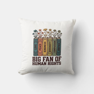Human Rights Book Flowers Vintage Vector Design_1 Throw Pillow
