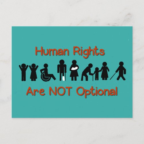 Human Rights Equality Disability Protest Postcard