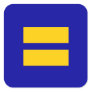 Human Rights Equality LGBT Blue and Yellow Square Sticker