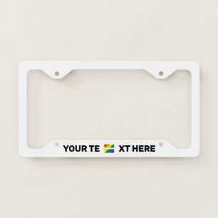 Human Rights Equality Rainbow White Personalized L License Plate Frame