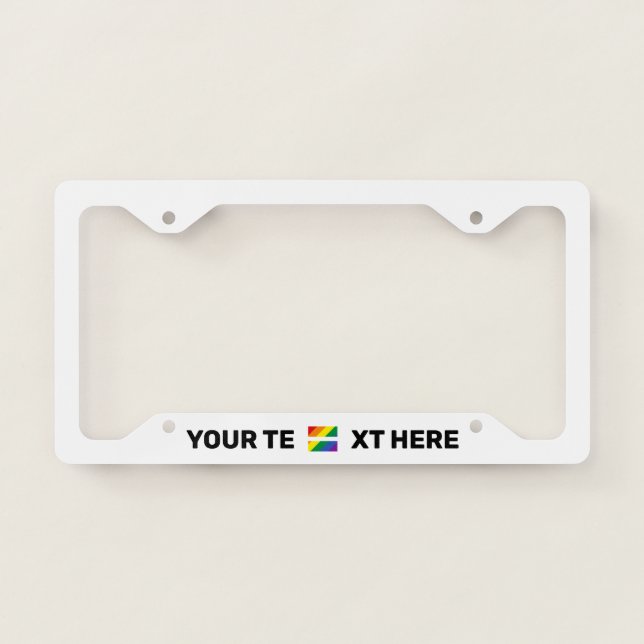 Human Rights Equality Rainbow White Personalized L License Plate Frame (Front)