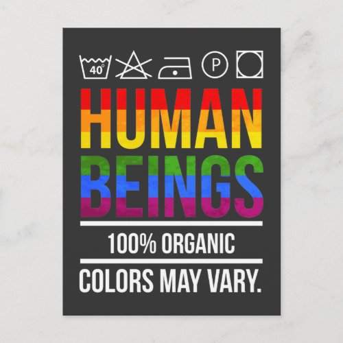 Human Rights Equality Support LGBT Awareness Postcard