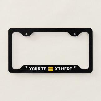 Human Rights Equality Yellow Black Personalized Li License Plate Frame