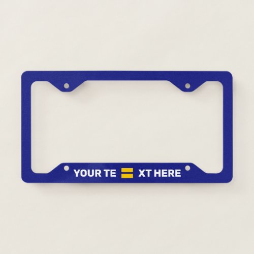 Human Rights Equality Yellow Blue Personalized Lic License Plate Frame