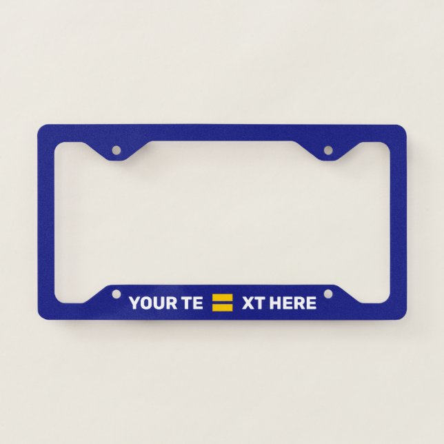 Human Rights Equality Yellow Blue Personalized Lic License Plate Frame (Front)
