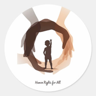 Human Rights for All – Minimal Diversity Circle De Classic Round Sticker
