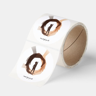 Human Rights for All – Minimal Diversity Circle De Classic Round Sticker