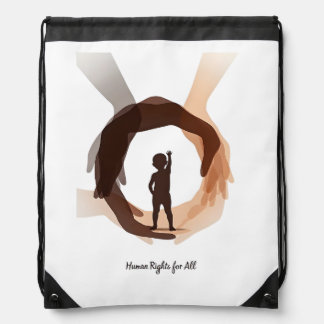 Human Rights for All – Minimal Diversity Circle De Drawstring Bag