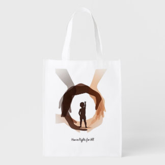 Human Rights for All – Minimal Diversity Circle De Grocery Bag