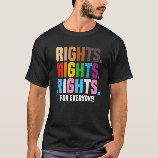 Human Rights LGBTQ Racial Justice Pride BLM Equali T-Shirt (Front)