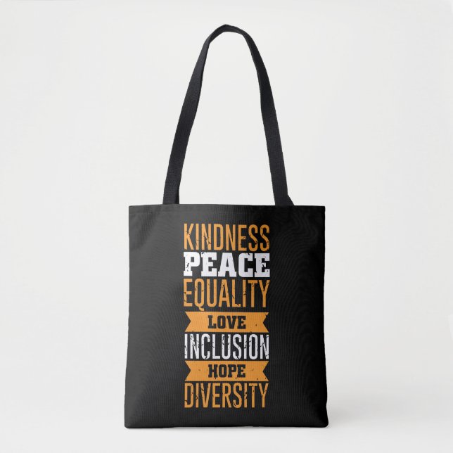 Human Rights Peace Love Inclusion Equality Tote Bag (Front)