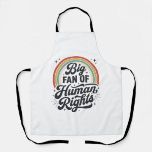 Human Rights Retro Rainbow Vector T-Shirt Design_1 Apron