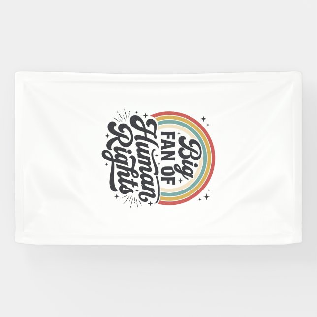 Human Rights Retro Rainbow Vector T-Shirt Design_1 Banner (Horizontal)