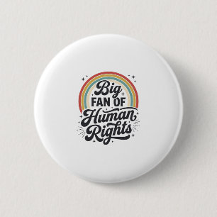 Human Rights Retro Rainbow Vector T-Shirt Design_1 Button