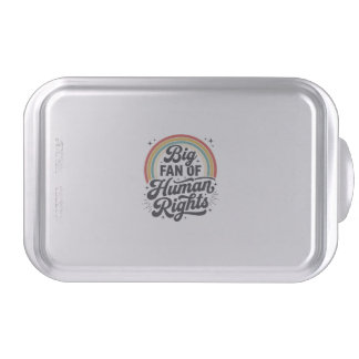 Human Rights Retro Rainbow Vector T-Shirt Design_1 Cake Pan