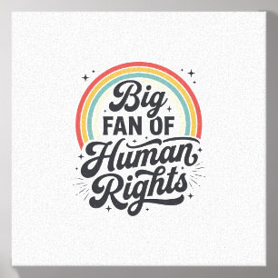Human Rights Retro Rainbow Vector T-Shirt Design_1 Canvas Photo Tile