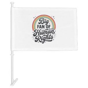 Human Rights Retro Rainbow Vector T-Shirt Design_1 Car Flag