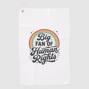 Human Rights Retro Rainbow Vector T-Shirt Design_1 Golf Towel