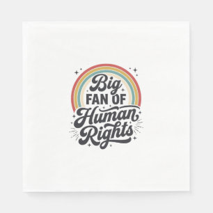 Human Rights Retro Rainbow Vector T-Shirt Design_1 Napkins