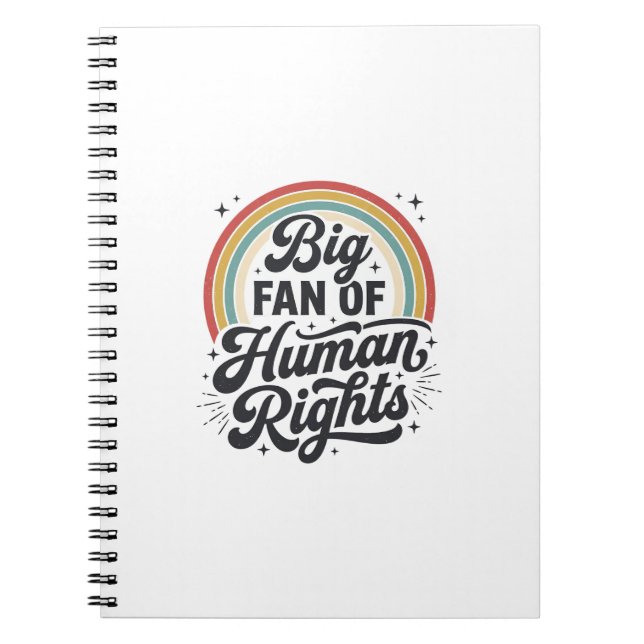 Human Rights Retro Rainbow Vector T-Shirt Design_1 Notebook (Front)