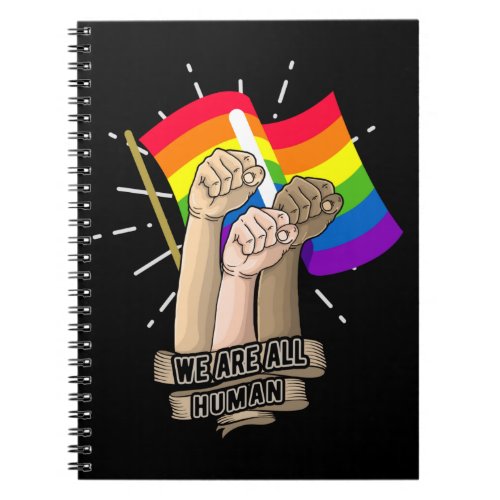 Human Rights Together Colorful Black Equality Love Notebook