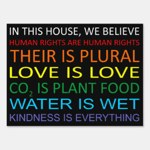 Human rights yard sign