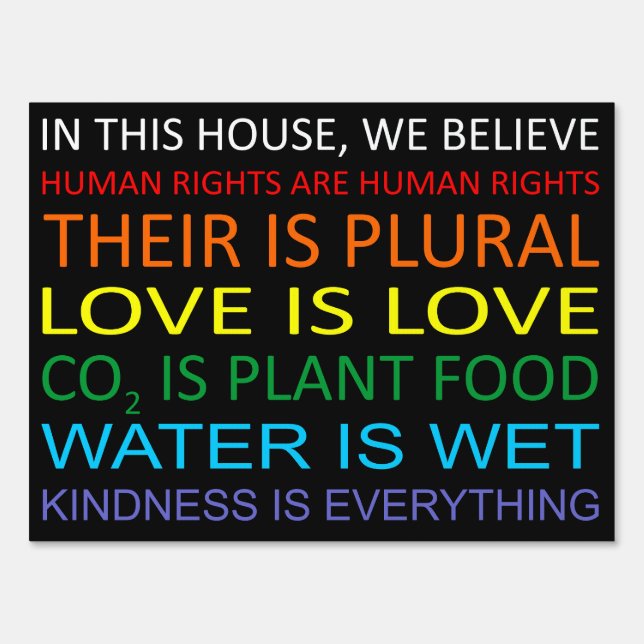 Human rights yard sign (Front)