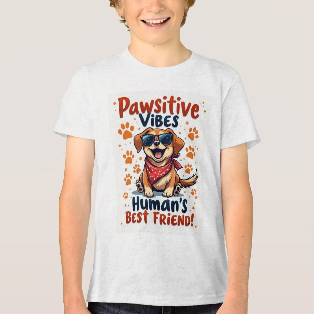 Human’s Best Friend Cute Dog Tri-Blend Shirt (Front)