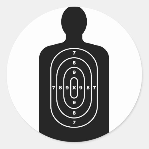 Human Shape Target Classic Round Sticker