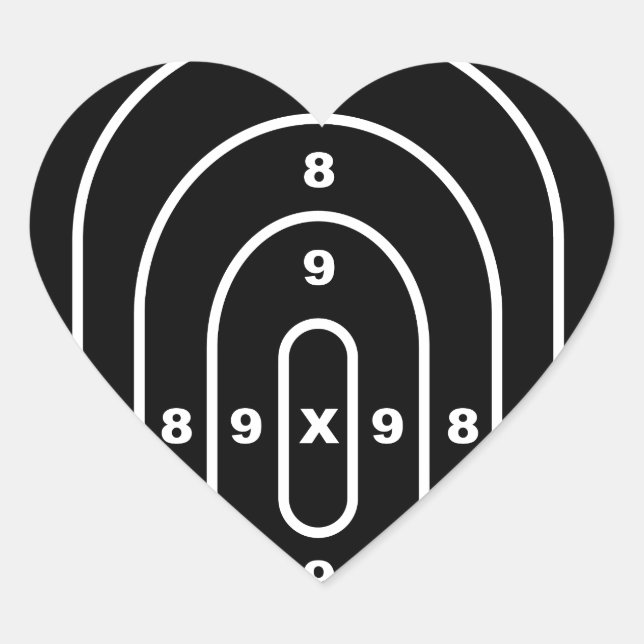 Human Shape Target Heart Sticker (Front)